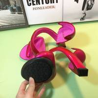 Sandales d'Été à Talon Spirale Enveloppant la Cheville Façon Serpent, Chaussures Originales sans Semelle pour Femme 2022