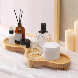 Wooden <b>Storage</b> <b>Tray</b> Irregular Shape Multifunctional For Perfume Jewelry Desktop Bathroom Use - Product Image 1