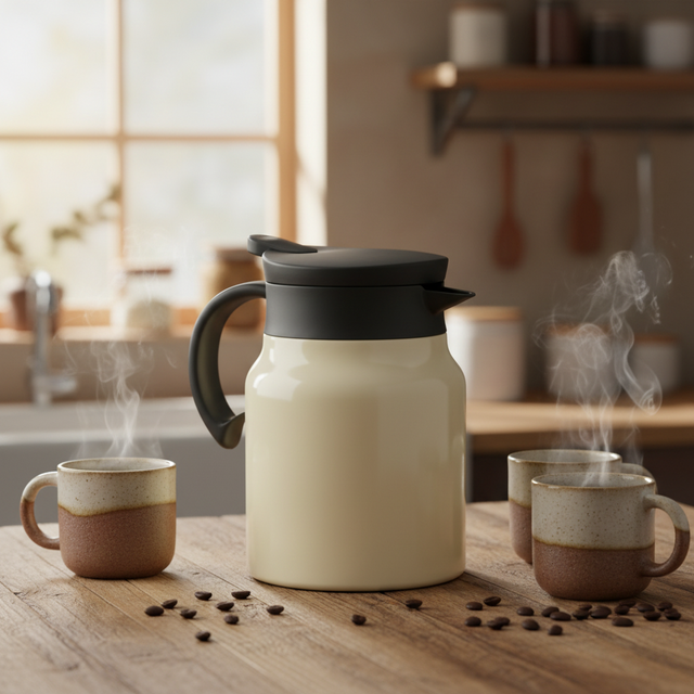 Miaocai Stainless Steel 201 Vacuum Flask Insulated Teapot Coffee Kettle Jug Handle Travel Kettle Thermos Bottle Tea Kettle