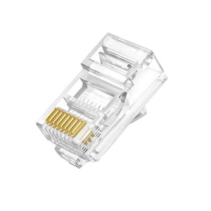 ขั้วต่อเครือข่าย Rj45 8P8C Cat5e ปลั๊กอีเธอร์เน็ตพลาสติกใส 100 ชิ้นต่อกล่อง - Product Image 1