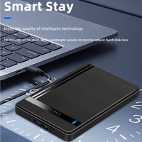 Boîtier externe pour disque dur/SSD SATA III USB 3.0 haute vitesse TISHRIC 2,5 pouces avec boîtier en plastique noir brossé