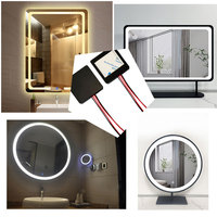 Interrupteur de miroir de salle de bain intelligent à commande tactile 3A DC12V ABS
