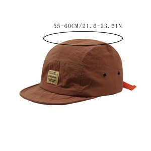 Cappelli in tessuto ad asciugatura rapida con cinturino arancione a tesa corta giapponese a 5 pannelli regolabili con cinturino in stile arancione - Product Image 4