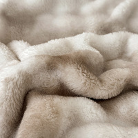 FF6260 Couverture de canapé-lit pour la maison, en fausse fourrure, motif marbré tie-dye dégradé, texture ondulée, plaid de luxe en peluche