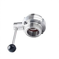 Zuivelhygiënische snelle drievoudige klemkraan handmatige vlinderklep RVS 304/316 DIN 11850-2 DN15-300 Food Grade Waterdruk 0,2-10 bar