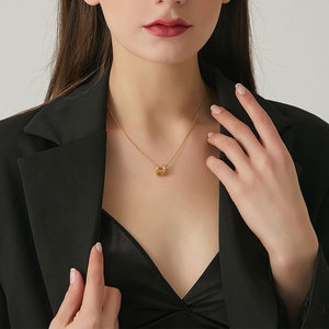 Collar de Joyería con Colgante de Diseño en Forma de H, Chapado en Oro de 18k, Acero Inoxidable 316L, Resistente al Agua y al Deslustre, para Mujer - Product Image 3
