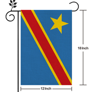 Drapeau de jardin de cour de la République démocratique du Congo le plus vendu décoration d'ambiance unique peut être personnalisé 18*12 po - Product Image 4