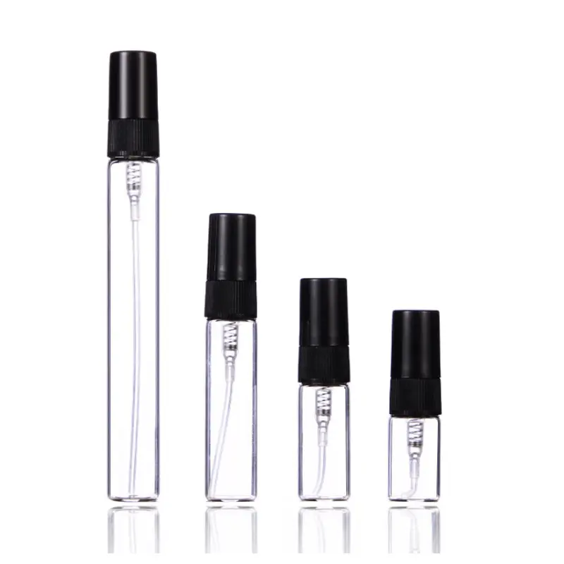 Bouteille de parfum en verre transparent et fin, flacon avec spray, rechargeable, de 2, 3, 5 ou 10ml, 10 pièces