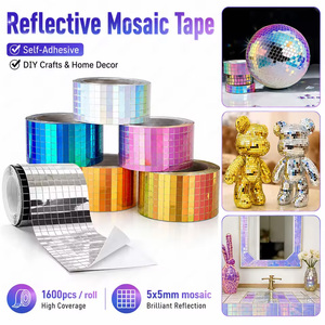 Mosaïque autocollante effet miroir pour décoration artisanale DIY, mosaïque adhésive pour boule disco, cadre photo, collage artistique, décoration intérieure - Product Image 2