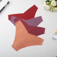 Culottes pour femmes en soie glacée à découpe en V, sous-vêtements féminins, culottes sans couture en soie, vente chaude