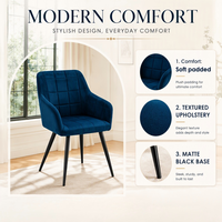 Chaise de salle à manger moderne en velours, prix de gros direct usine, dossier confortable, accoudoirs, pieds en métal, pour hôtel, maison, usage de loisirs