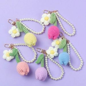 Wholesale Handmade Novelty Christmas Valentines <b>Gifts</b> Crochet Flower Keychain - Product Image 1