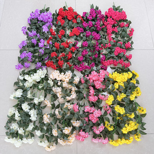 Guirlande de fleurs en soie faites à la main, rouge, rose, blanche, pour décoration murale, mariage, maison, 2 m de long - Product Image 3