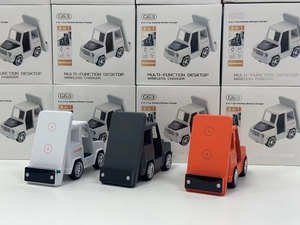 Shinedee 3-in-1 không dây thông minh di động loa siêu trầm không thấm nước thiết kế xe sạc nhanh đồng hồ báo thức Loa ngoài trời - Product Image 5