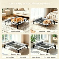 Lit de couchage pliable et durable pour animaux de compagnie, moderne, pour chiens et chats, toutes saisons, résistant à l'humidité, amovible, lavable, surélevé, en coton