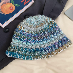 <span class=keywords><strong>Gorro</strong></span> de <span class=keywords><strong>Lana</strong></span> Tejido de Línea <span class=keywords><strong>Gruesa</strong></span> con Diseño de Arcoíris, Logotipo Personalizado, Unisex, Hecho a Mano, <span class=keywords><strong>Gorro</strong></span> de Pescador de <span class=keywords><strong>Ganchillo</strong></span>, <span class=keywords><strong>Gorro</strong></span> Protector Solar para Mujeres y Hombres - Product Image 3