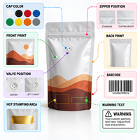Sachet de thé Pu'er en papier kraft sans fenêtre, scellé sur huit côtés, pour la vente au détail et en gros