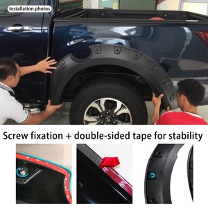 KQD Factory Wholesale Car Accessories Matte Black Abs <b>Plastic</b> <b>Wheel</b> Wide Fender Flares for Mazda BT-50 2012-2018 - Product Image 2