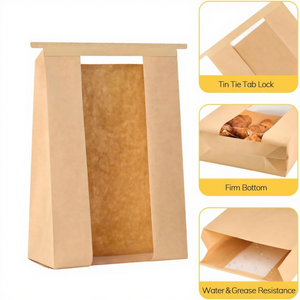 Bolsas de Papel Kraft Resellables de Alta Calidad para Envasado de Alimentos, con Ventana Transparente, Venta al Por Mayor - Product Image 2