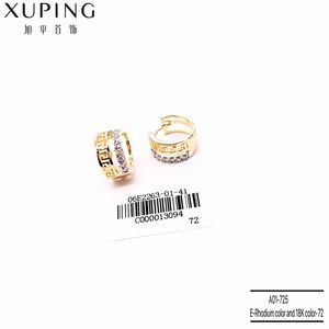 Pendientes de aro con aleación de cobre bañados en oro para mujer, joyería al por mayor, novedad, A01 Xuping - Product Image 6