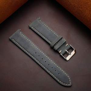 Correa de cuero de lujo hecha a mano con pasador de liberación rápida y diseño ajustable. Disponible en 14/16/18/20/22/24 mm. Correa reemplazable - Product Image 5
