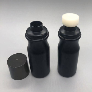 PP <b>Plastic</b> Black Cylinder Cosmetic <b>Bottle</b> with Cap and Brush Screen Printed for Makeup - Product Image 5