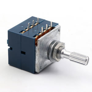 Potensiometer Volume Ganda <span class=keywords><strong>ALPS</strong></span> RK27 Asli Jepang 10k 50K 100k Gagang Bulat untuk Amplifier Hifi - Product Image 5