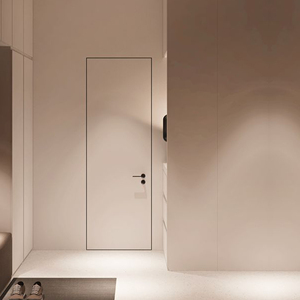 Porta Nascosta Seeyesdoor in PVC Senza Telaio, Design a Filo, Invisibile, con Finitura in Impiallacciatura Bianca, Apertura Laterale per Camera da Letto - Product Image 2