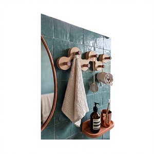 Wave Design Wooden <b>Wall</b> Hook <b>Rack</b> Decorative <b>Wall</b> Mounted Coat Hanger <b>for</b> Bags <b>Keys</b> Towels Hats Scarves Entryway Organizer - Product Image 1
