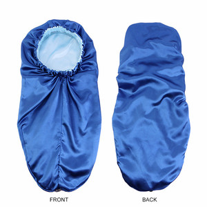<span class=keywords><strong>Bonnet</strong></span> de nuit extra long en satin doux avec bouton pour tresses, dreadlocks et cheveux bouclés - Product Image 4