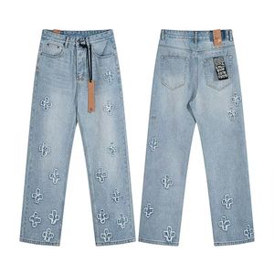 Jeans KSUBI de pierna recta, estilo retro, desgastados, de moda casual para hombre y mujer - Product Image 4