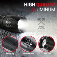 Lampe Torche LED Tactique de Camping Ultra Lumineuse 1000 Lumens à Longue Portée et Zoom