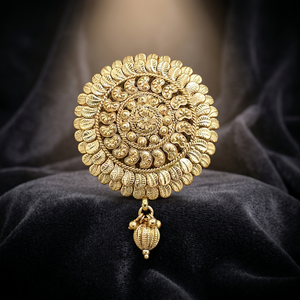 Broche à cheveux en laiton plaqué or antique Kanhai Jewels Modèle 226122 Accessoires pour cheveux ethniques élégants au design simple - Product Image 2