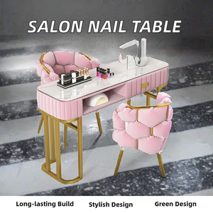 Tables à ongles simples et doubles modernes pour salons de beauté Meubles de manucure à peinture blanche simple pour centre commercial et atelier Modèle successeur - Product Image 3