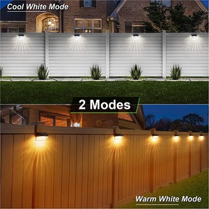 Solar <b>Fence</b> <b>Lights</b> 1011 Outdoor Wall Lamp LED Automatic Dark Sensor Courtyard Decorative Lighting ABS Material - Product Image 3