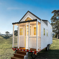 Maisonnette préfabriquée de luxe sur roues, prête à être expédiée, mini-maison préfabriquée sur remorque pour le camping