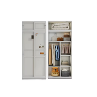 Armoire coulissante moderne en acier avec armoire supérieure intégrée 2400x1000x580mm Meuble de rangement pour chambre à coucher Écologique et durable