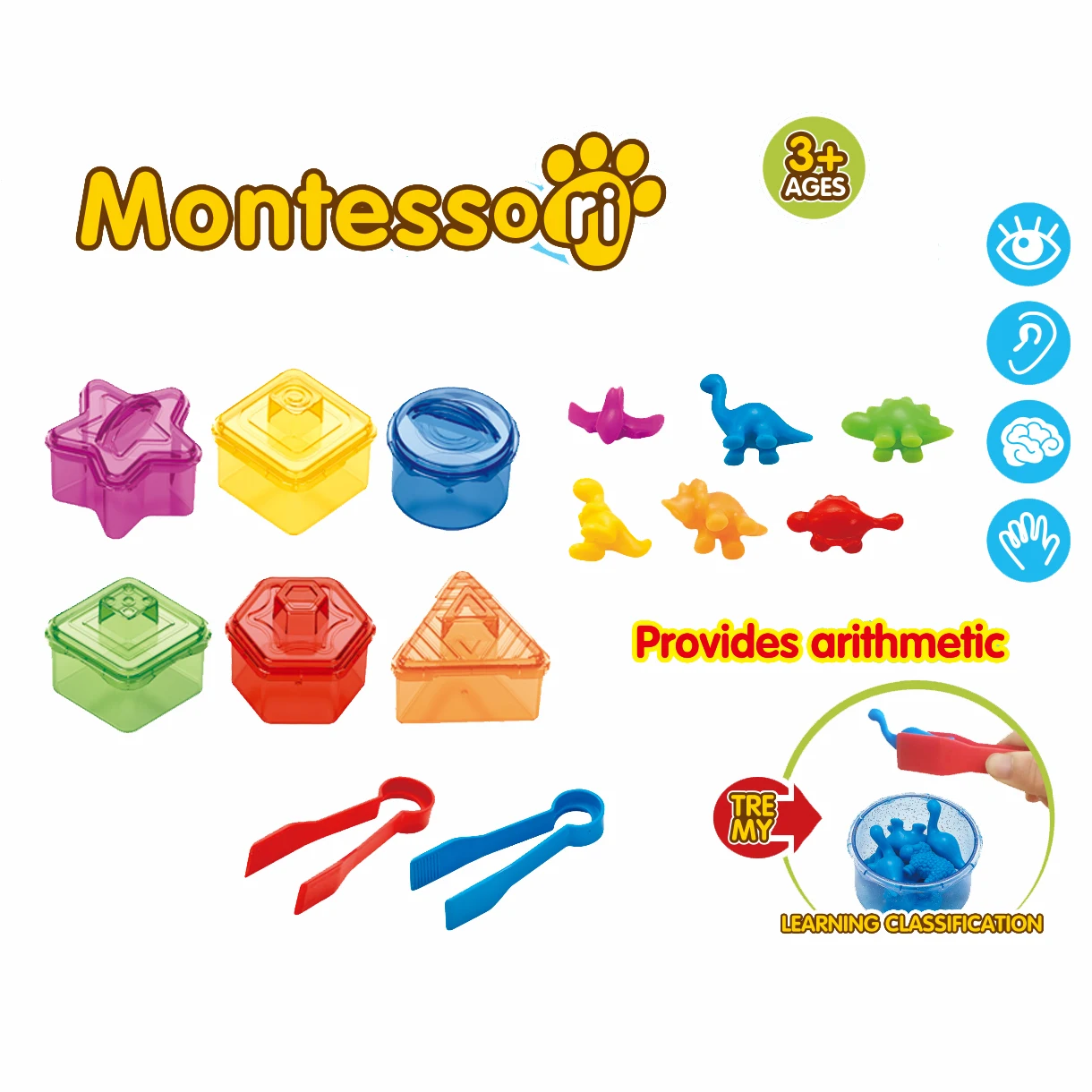 Детская игрушка-сортировщик KS Монтессори, набор для сортировки цвета, Радужный счетчик, развивающая игрушка