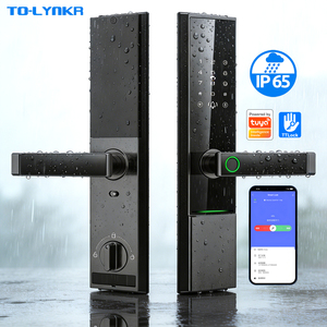กุญแจล็อคประตูอัจฉริยะแบบกันน้ำ Tuya พร้อมระบบสแกนลาย<span class=keywords><strong>นิ้ว</strong></span>มือ เชื่อมต่อ Wifi - Product Image 1