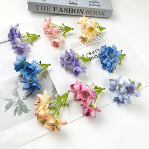 Flor de loto artificial de 3 puntas, mini flor de seda para diademas, coronas, accesorios de fotografía de bodas, decoración del hogar. - Product Image 1