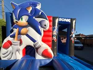 Huatong açık Pvc şişme karikatür S Onic kabarık ev slayt Sonic şişme atlama kalesi Combo ile satılık - Product Image 6