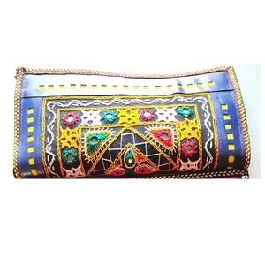 Beautiful Multicolor Handmade Vintage Embroidery Banjara Clutch <b>Bags</b> with Suede Leather for Women Fashion and Accessories India - Product Image 2
