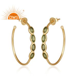 Pendientes de Peridoto Natural al por Mayor, Aros de Plata 925 con Baño de Rodio, Joyería Moderna para Fiestas, Colección Vintage - Product Image 2