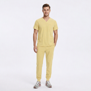 Tenues médicales personnalisées : Ensemble haut col en V et pantalon pour usage médical, extensible dans les 4 sens, doux et respirant - Product Image 4