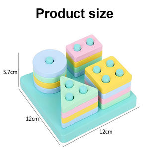 Juguetes Montessori Juguete de madera 1 a 3 años Niños Niñas Niños pequeños Reconocimiento de color Apilador Clasificador de formas Rompecabezas de aprendizaje Regalo - Product Image 3