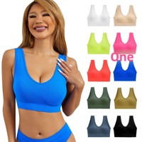 Soutien-gorge de sport sans couture côtelé à dos bas pour femme, rembourré, dos nageur, maintien moyen, en Spandex/Nylon, pour Yoga et Fitness, personnalisable en gros, OEM