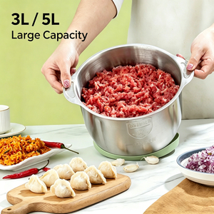 Hachoir Électrique Multifonctionnel Automatique en Acier Inoxydable Grande Capacité 3L 5L Personnalisé pour Viande et Aliments - Product Image 2