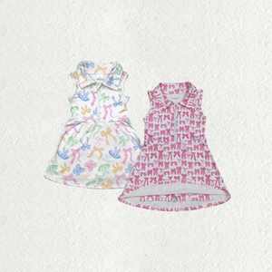 Robes Courtes à Manches Courtes pour Bébés Filles, Motif Fraise et Fleurs, avec Fermeture Éclair, Longueur Genou, Vente en Gros - Product Image 6