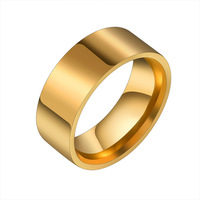 Neuer 8mm Gold/Schwarz/Silber Edelstahl Ring Benutzer definierte Laser gravur Able Blank Laser Letter able Schmuck Fingerring für den Menschen