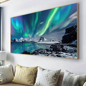 אולם כניסה לבית ציורי נוף זוהר דקורטיבי זוהר נוף בד - Product Image 4